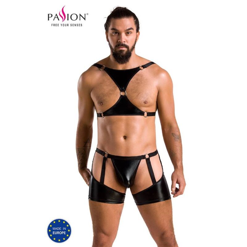 Imagen que nos facilita PASSION MEN de su producto erótico PASSION - 047 SET ARON NEGRO S/M para nuestra categoría "MODA & LENCERÍA|Lencería Hombre|Packs Lencería Masculina".