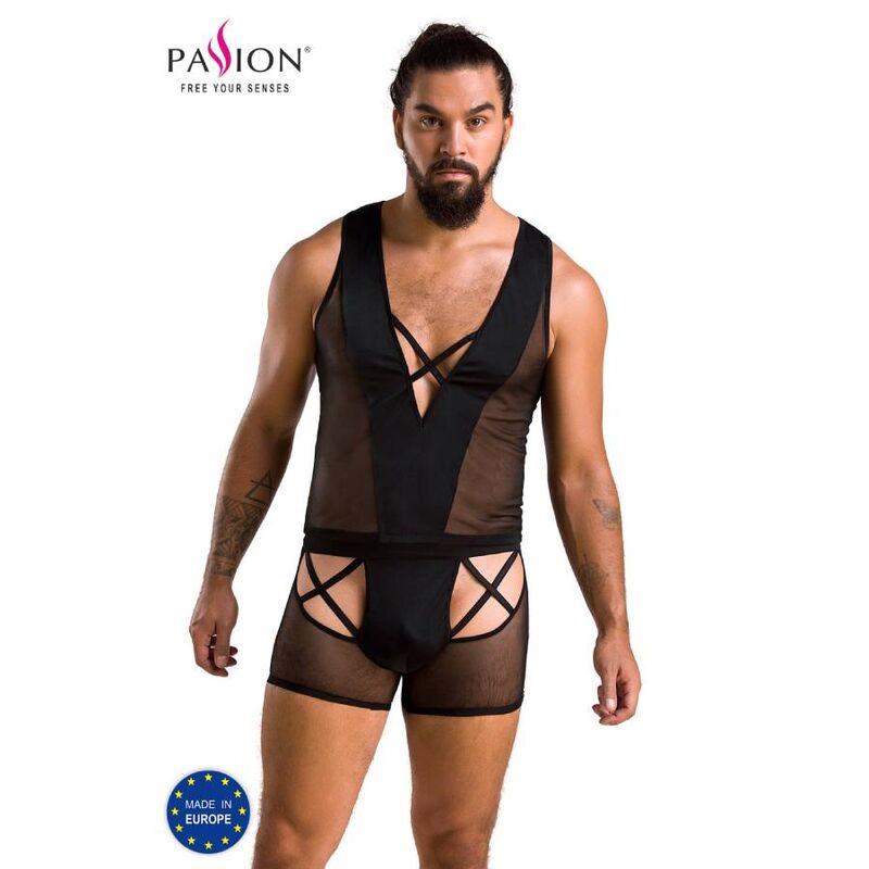 Imagen que nos facilita PASSION MEN de su producto erótico PASSION - 054 SET OSCAR NEGRO S/M para nuestra categoría "MODA & LENCERÍA|Lencería Hombre|Packs Lencería Masculina".