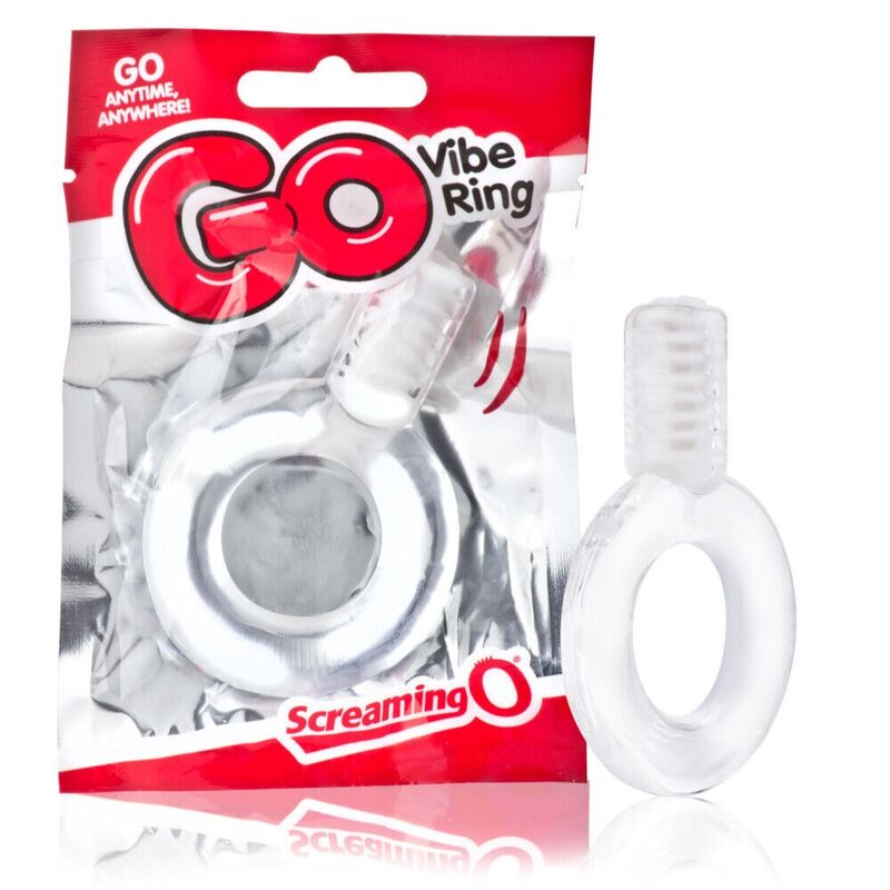 Imagen que nos facilita SCREAMING O de su producto erótico SCREAMING O - ANILLO VIBRADOR GO TRANSPARENTE para nuestra categoría "JUGUETES BIENESTAR |Juguetes para Hombres|Accesorios para el pene|Anillos Pene|Anillos con Vibración".