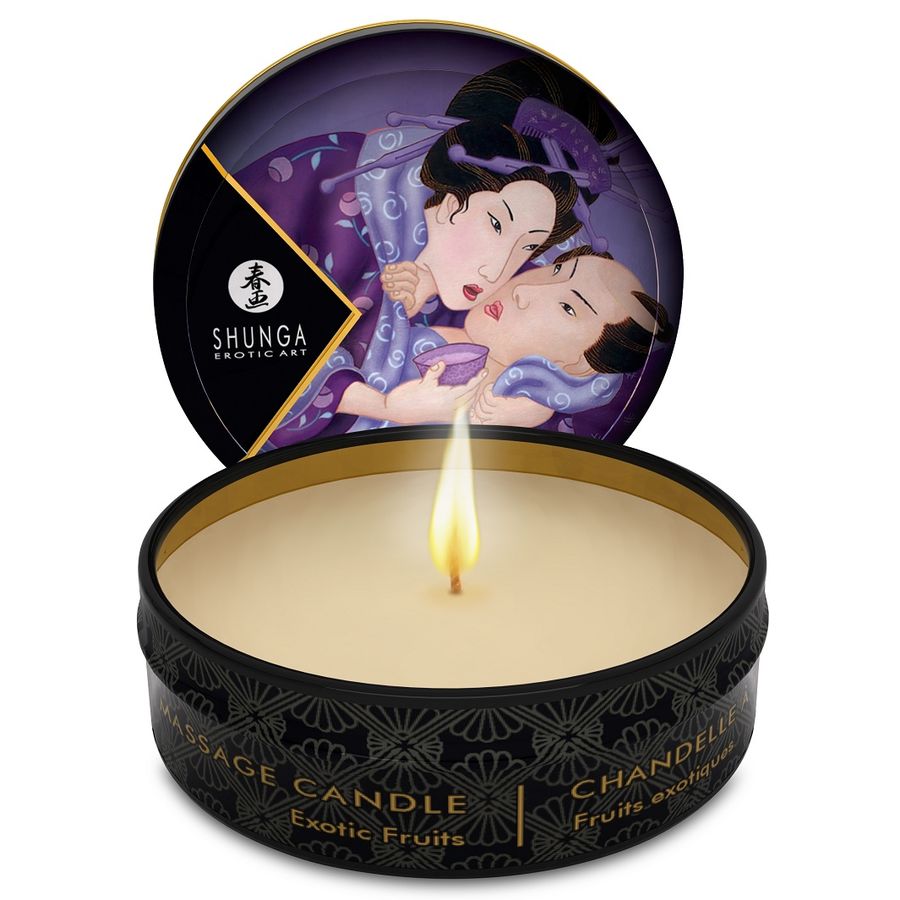 Imagen que nos facilita SHUNGA CANDLES de su producto erótico SHUNGA - MINI CARESS BY CANDELIGHT VELA MASAJE FRUTAS EXOTICAS 30 ML para nuestra categoría "DROGUERÍA |Para Masajes|Velas de Masaje".