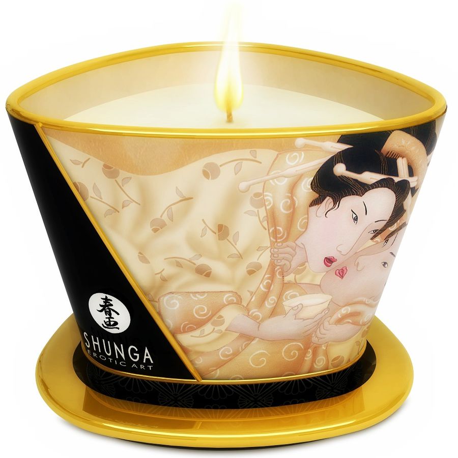 Imagen que nos facilita SHUNGA CANDLES de su producto erótico SHUNGA - MINI CARESS BY CANDELIGHT VELA MASAJE VAINILLA 170 ML para nuestra categoría "DROGUERÍA |Para Masajes|Velas de Masaje".