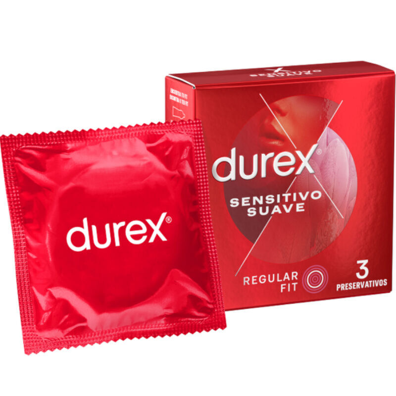 Imagen que nos facilita DUREX CONDOMS de su producto erótico DUREX - SENSITIVO SUAVE 3 UNIDADES para nuestra categoría "PRESERVATIVOS |Sensitivos".