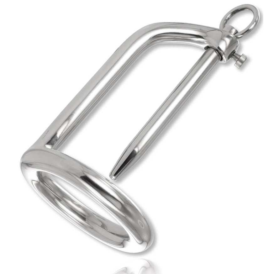 Imagen que nos facilita METAL HARD de su producto erótico METAL HARD - ANILLO GLANDE CON PLUG para nuestra categoría "BDSM & BONDAGE |Artículos BDSM|Accesorios juego Doctor BDSM".