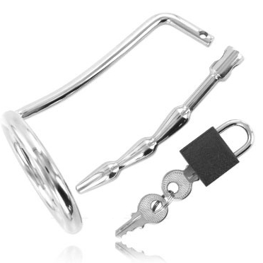 Imagen que nos facilita METAL HARD de su producto erótico METAL HARD - ANILLO TESTICULOS CON PLUG URETRA CASTIDAD para nuestra categoría "BDSM & BONDAGE |Artículos BDSM|Anillas pene metal BDSM".