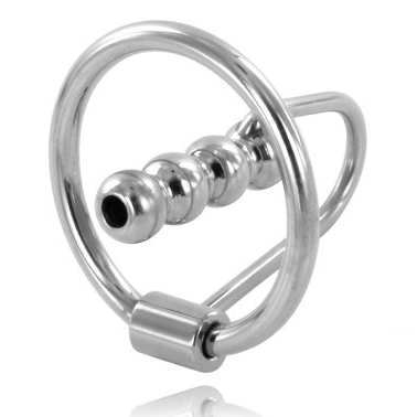 Imagen que nos facilita METAL HARD de su producto erótico METAL HARD - ANILLO GLANDE CON PLUG URETRAL 28MM para nuestra categoría "BDSM & BONDAGE |Artículos BDSM|Dilatadores para nuevo placer BDSM".