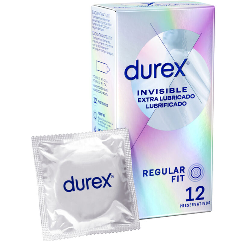 Imagen que nos facilita DUREX CONDOMS de su producto erótico DUREX - INVISIBLE EXTRA LUBRICADO 12 UNIDADES para nuestra categoría "PRESERVATIVOS |Sensitivos".