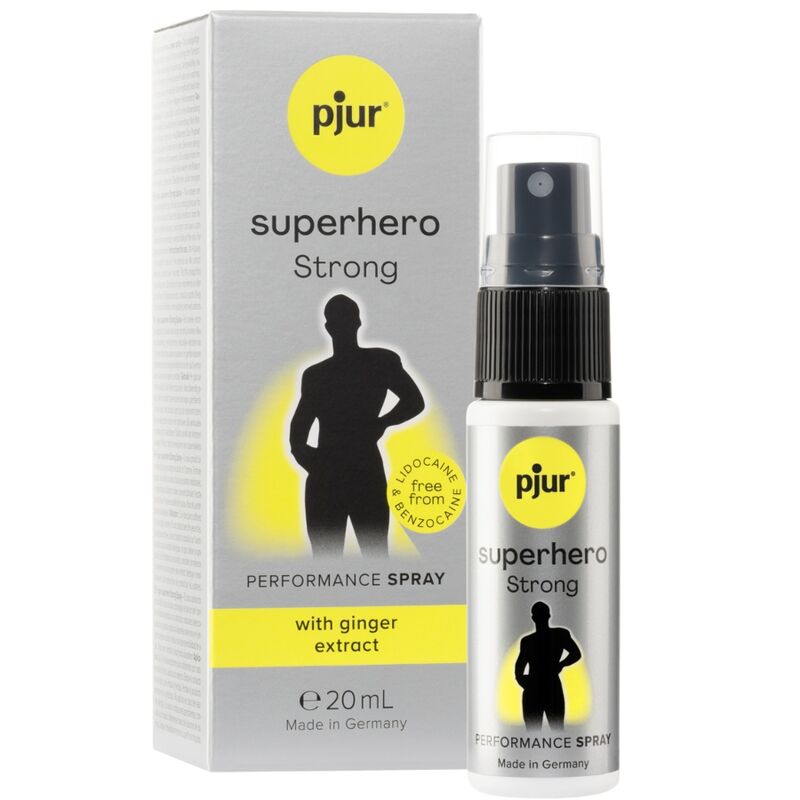 Imagen que nos facilita PJUR de su producto erótico PJUR - SPRAY RETARDANTE SUPERHERO STRONG 20 ML para nuestra categoría "DROGUERÍA |Estimulantes para Ellos|Retardantes".