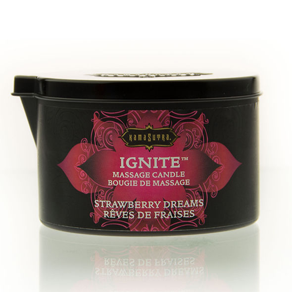 Imagen que nos facilita KAMASUTRA  COSMETICS de su producto erótico KAMASUTRA - VELA DE MASAJE SUEÑOS DE FRESA 170 GR para nuestra categoría "DROGUERÍA |Para Masajes|Velas de Masaje".