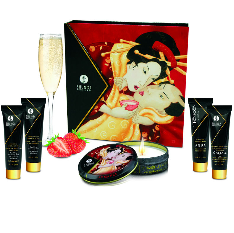 Imagen que nos facilita SHUNGA KITS de su producto erótico SHUNGA - KIT SECRET GEISHA FRESAS Y CAVA para nuestra categoría "DROGUERÍA |Para Masajes|Kits de masaje".