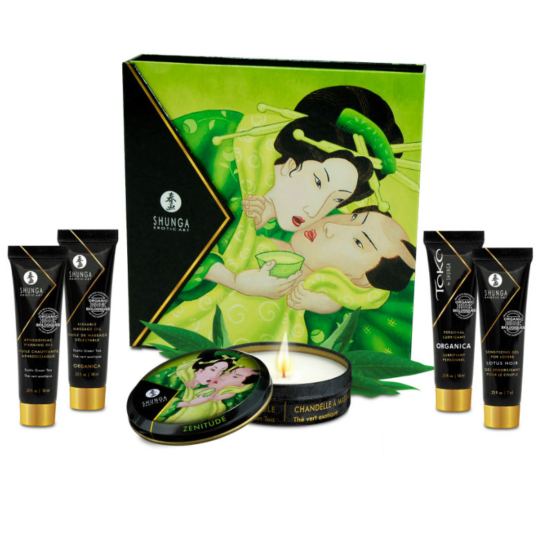 Imagen que nos facilita SHUNGA KITS de su producto erótico SHUNGA - KIT SECRET GEISHA TE VERDE ORGANICO para nuestra categoría "DROGUERÍA |Para Masajes|Kits de masaje".