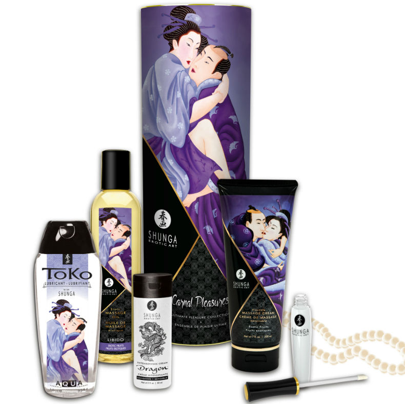 Imagen que nos facilita SHUNGA KITS de su producto erótico SHUNGA - KIT COLECCIÓN PLACERES CARNALES para nuestra categoría "DROGUERÍA |Para Masajes|Aceites sin sabores".