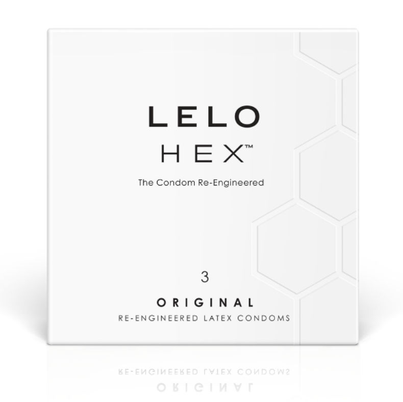 Imagen que nos facilita LELO de su producto erótico LELO - HEX PRESERVATIVO CAJA 3 UDS para nuestra categoría "PRESERVATIVOS |Puntos y Estrías".