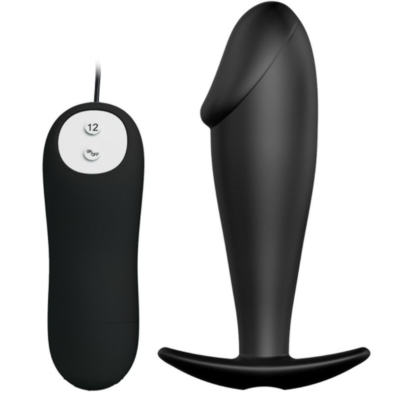 Imagen que nos facilita PRETTY LOVE BOTTOM de su producto erótico PRETTY LOVE - PLUG ANAL SILICONA FORMA PENE Y 12 MODOS VIBRACION NEGRO para nuestra categoría "JUGUETES BIENESTAR |Anal|Vibradores Anales".