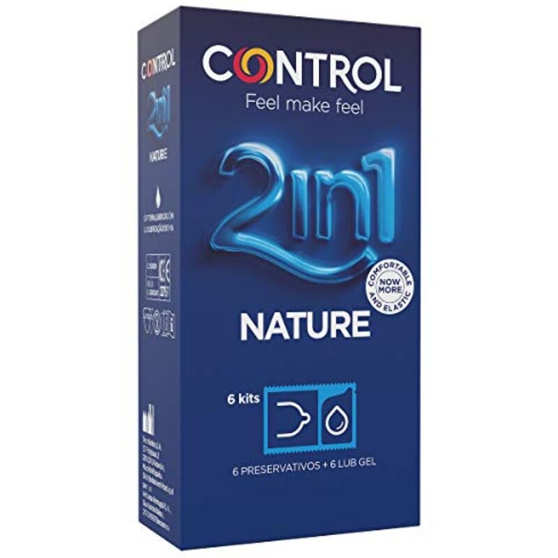 Imagen que nos facilita CONTROL CONDOMS de su producto erótico CONTROL - DUO NATURA 2-1 PRESERVATIVO + GEL 6 UDS para nuestra categoría "PRESERVATIVOS |Normales".