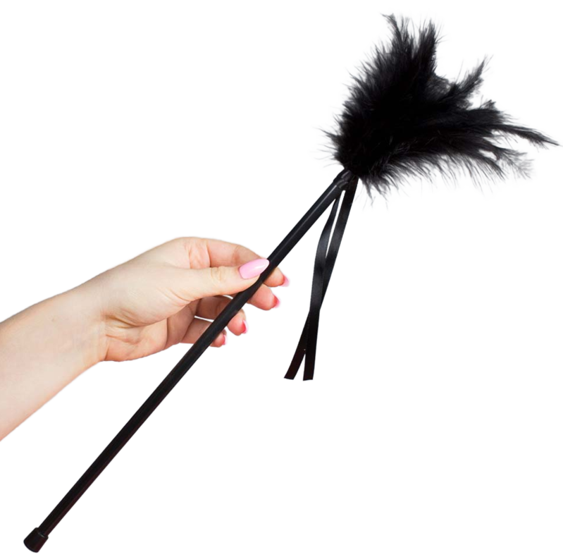 Imagen que nos facilita SECRETPLAY 100% FETISH de su producto erótico SECRETPLAY - PLUMERO PLUMAS NEGRO 40 CM para nuestra categoría "MODA & LENCERÍA|Lencería Mujer|Accesorios|Boas y Plumas".