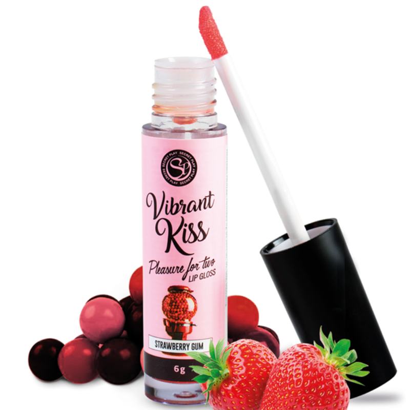 Imagen que nos facilita SECRETPLAY COSMETIC de su producto erótico SECRETPLAY - LIP GLOSS VIBRANT KISS CHICLE DE FRESA para nuestra categoría "DROGUERÍA |Para Sexo Oral".