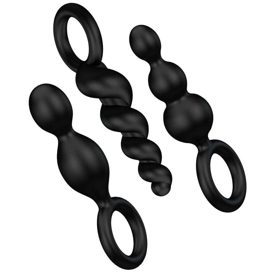 Imagen que nos facilita SATISFYER PLUGS de su producto erótico SATISFYER - ANAL PLUGS SET 3 PCS NEGRO para nuestra categoría "JUGUETES BIENESTAR |Anal|Plugs Anales".