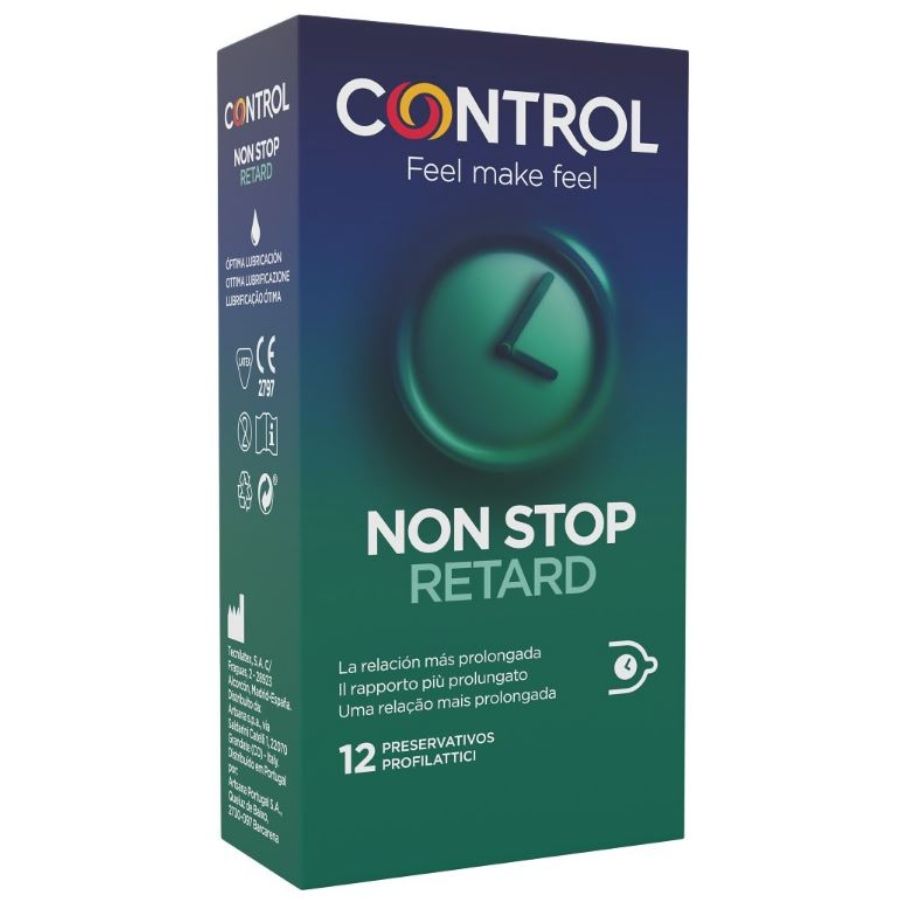 Imagen que nos facilita CONTROL CONDOMS de su producto erótico CONTROL - NON STOP RETARD PRESERVATIVOS 12 UNIDADES para nuestra categoría "PRESERVATIVOS |Gama Placer Prolongado".