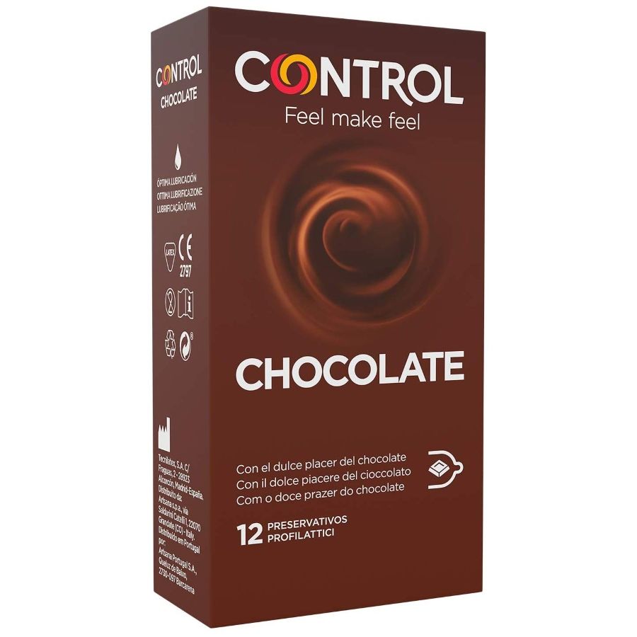 Imagen que nos facilita CONTROL CONDOMS de su producto erótico CONTROL - CHOCOLATE PRESERVATIVOS 12 UNIDADES para nuestra categoría "PRESERVATIVOS |Sabores".