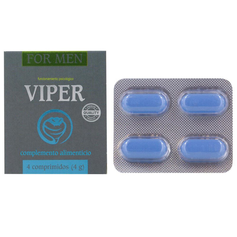 Imagen que nos facilita COBECO PHARMA de su producto erótico COBECO - VIPER POTENCIADOR MASCULINO 4 CAPSULAS para nuestra categoría "DROGUERÍA |Complementos Alimenticios|Cápsulas para Hombres".