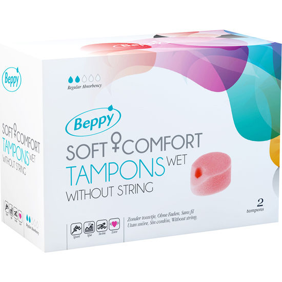 Imagen que nos facilita BEPPY de su producto erótico BEPPY - TAMPONES LUBRICADOS 2 UDS para nuestra categoría "DROGUERÍA |Tampón higiénico".