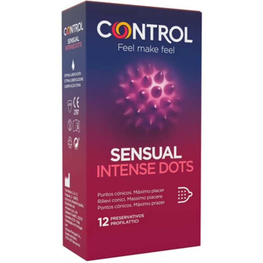 Imagen que nos facilita CONTROL CONDOMS de su producto erótico CONTROL - SPIKE PRESERVATIVOS CON PUNTOS CONICOS 12 UNIDADES para nuestra categoría "PRESERVATIVOS |Puntos y Estrías".