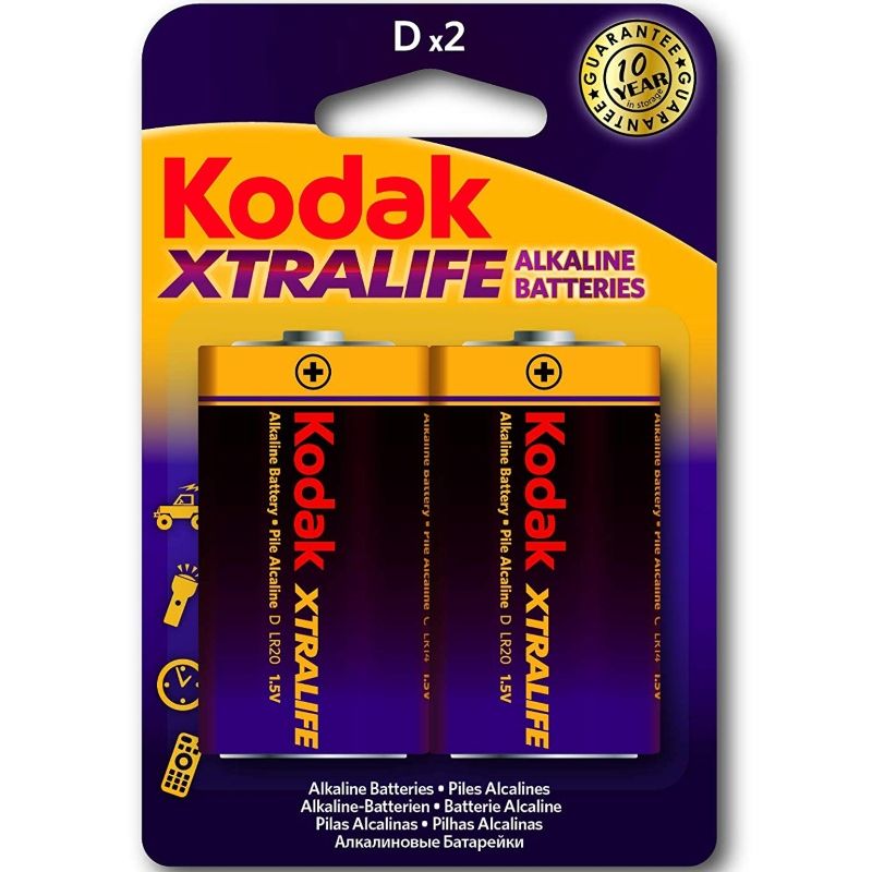 Imagen que nos facilita KODAK de su producto erótico KODAK - XTRALIFE PILAS ALCALINAS D LR20 1.5V para nuestra categoría "ARTÍCULOS VARIOS|Pilas".