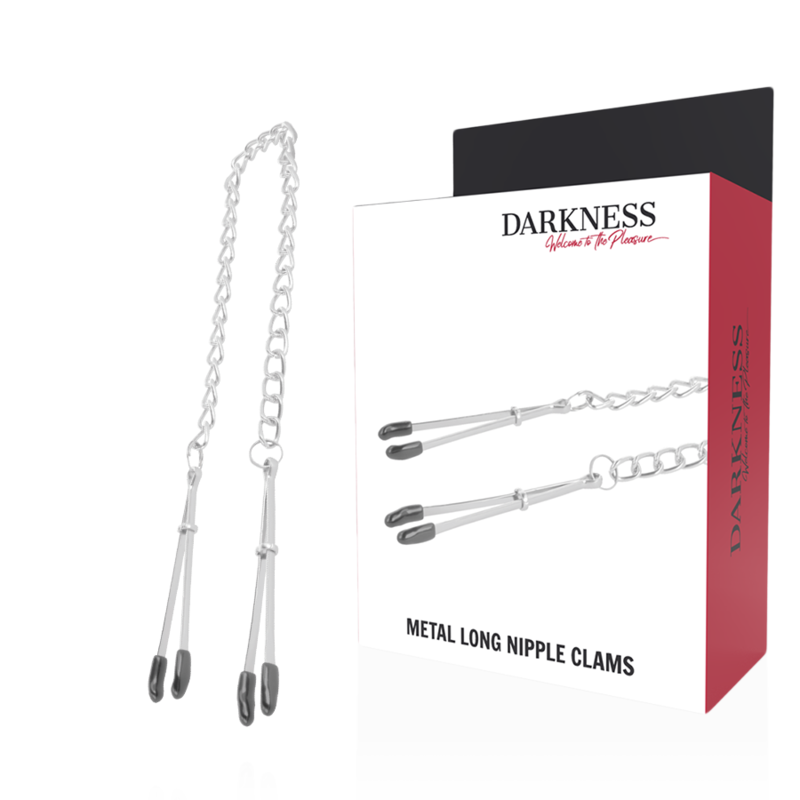 Imagen que nos facilita DARKNESS SENSATIONS de su producto erótico DARKNESS - PINZAS AJUSTABLES PARA PEZONES METAL para nuestra categoría "BDSM & BONDAGE |Artículos BDSM|Pinzas Pezones BDSM".