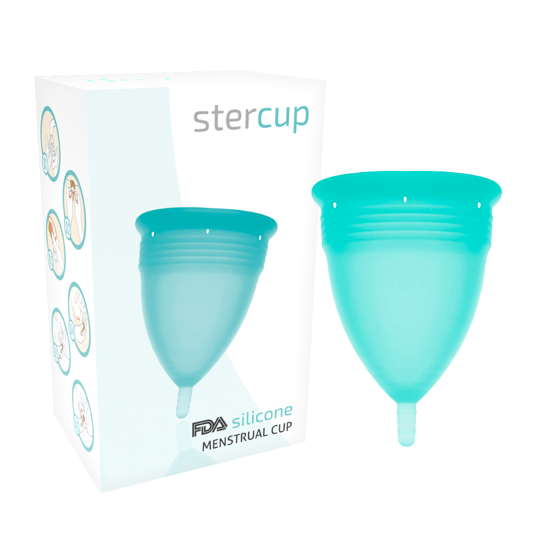 Imagen que nos facilita STERCUP de su producto erótico STERCUP - COPA MENSTRUAL FDA SILICONA AQUAMARINA - TALLA L para nuestra categoría "DROGUERÍA |Copas vaginales".