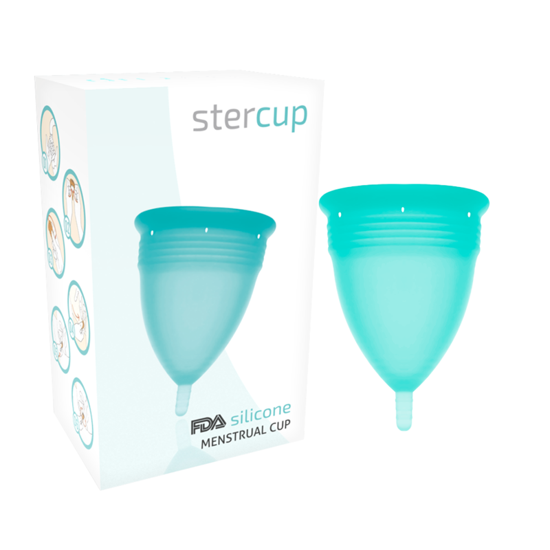 Imagen que nos facilita STERCUP de su producto erótico STERCUP - COPA MENSTRUAL FDA SILICONA AQUAMARINA - TALLA S para nuestra categoría "DROGUERÍA |Copas vaginales".