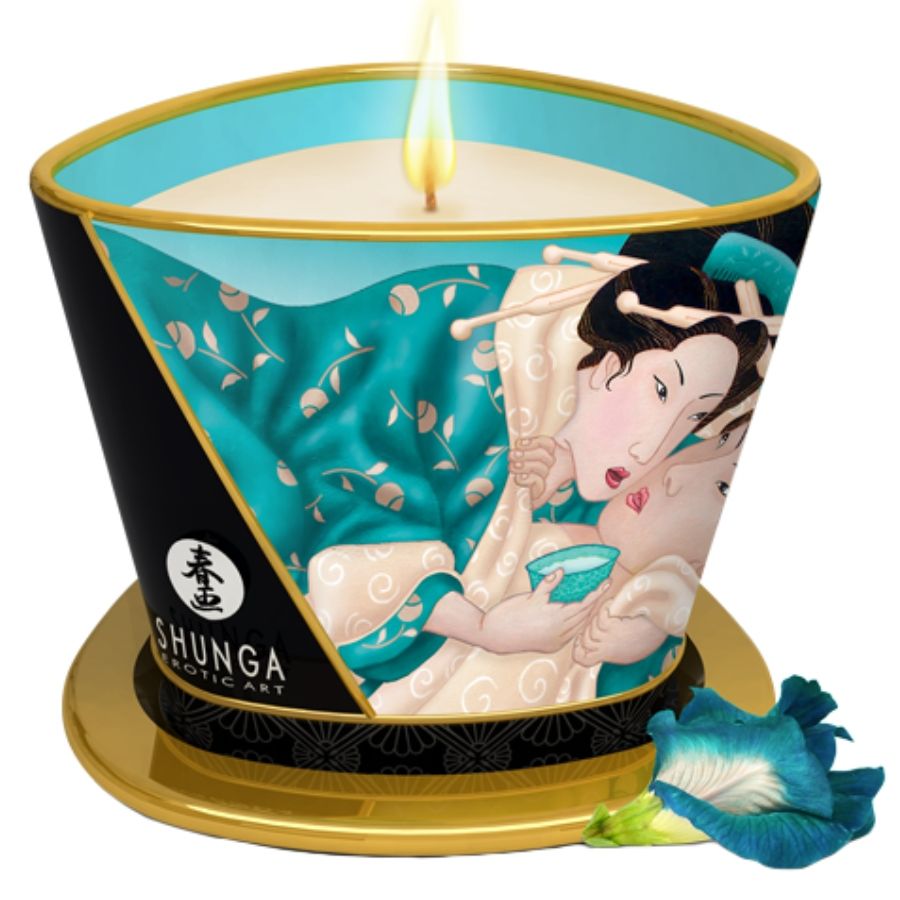 Imagen que nos facilita SHUNGA CANDLES de su producto erótico SHUNGA - VELA DE MASAJE ISLAND BLOSSOMS 170 ML para nuestra categoría "DROGUERÍA |Para Masajes|Velas de Masaje".