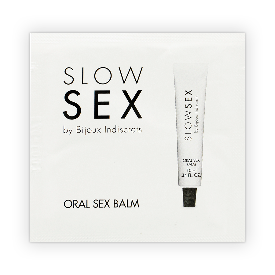 Imagen que nos facilita BIJOUX SLOW SEX de su producto erótico BIJOUX - SLOW SEX BALSAMO PARA SEXO ORAL MONODOSIS para nuestra categoría "DROGUERÍA |Para Sexo Oral".