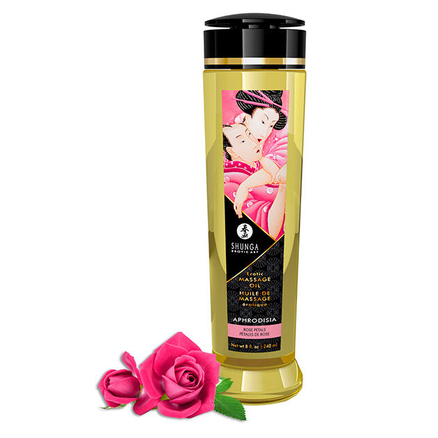 Imagen que nos facilita SHUNGA OILS de su producto erótico SHUNGA - ACEITE DE MASAJE EROTICO APHRODISIA 240 ML para nuestra categoría "DROGUERÍA |Para Masajes|Aceites con Sabores".