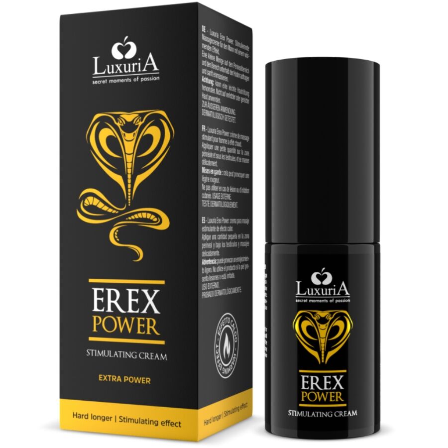 Imagen que nos facilita INTIMATELINE LUXURIA de su producto erótico INTIMATELINE LUXURIA - EREX POWER CREMA DE ERECCION 30 ML para nuestra categoría "DROGUERÍA |Estimulantes para Ellos|Aumento Erección".