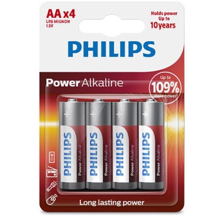 Imagen que nos facilita PHILLIPS de su producto erótico PHILIPS - POWER ALKALINE PILA AA LR6 BLISTER*4 para nuestra categoría "ARTÍCULOS VARIOS|Pilas".