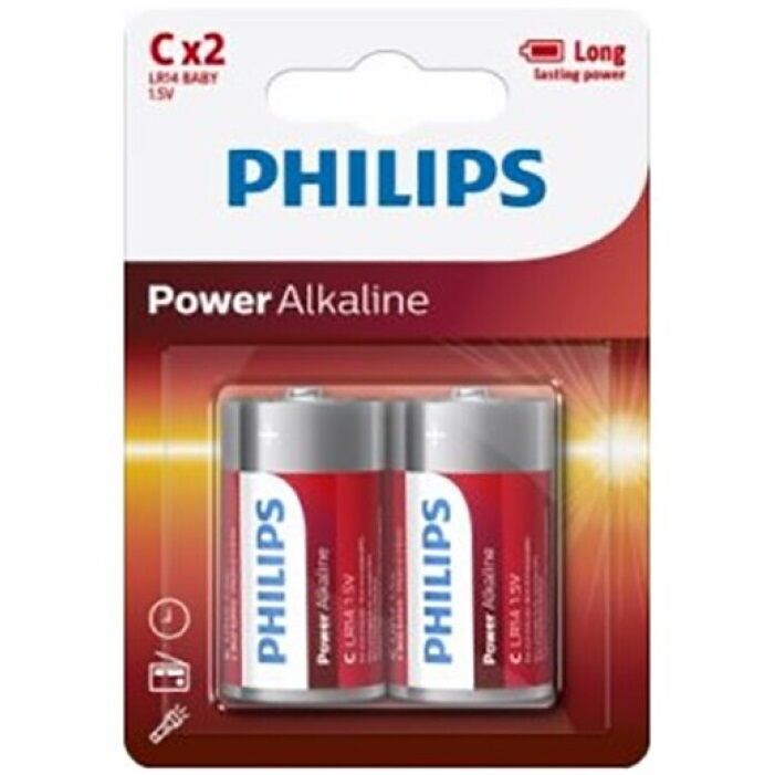 Imagen que nos facilita PHILLIPS de su producto erótico PHILIPS - POWER ALKALINE PILA C LR14 BLISTER*2 para nuestra categoría "ARTÍCULOS VARIOS|Pilas".