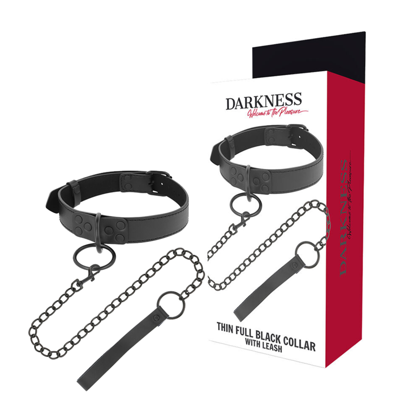 Imagen que nos facilita DARKNESS BONDAGE de su producto erótico DARKNESS - COLLAR CON CADENA NEGRO para nuestra categoría "BDSM & BONDAGE |Bondage|Collares".