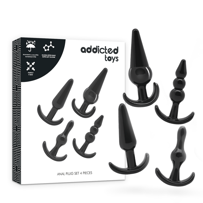 Imagen que nos facilita ADDICTED TOYS de su producto erótico ADDICTED TOYS - SET 4 PLUGS ANALES para nuestra categoría "JUGUETES BIENESTAR |Anal|Plugs Anales".