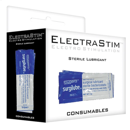 Imagen que nos facilita ELECTRASTIM de su producto erótico ELECTRASTIM - LUBRICANTE ESTERILIZANTE PACK DE 10 UDS para nuestra categoría "JUGUETES BIENESTAR |Electro estimulación".