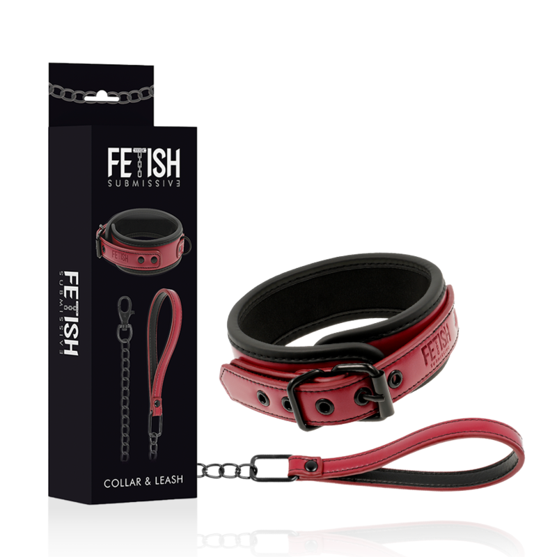 Imagen que nos facilita FETISH SUBMISSIVE DARK ROOM de su producto erótico FETISH SUBMISSIVE DARK ROOM - COLLAR CON CADENA CON FORRO DE NEOPRENO para nuestra categoría "BDSM & BONDAGE |Bondage|Collares".