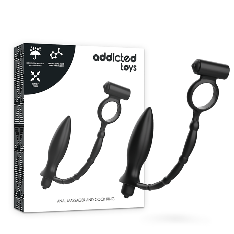 Imagen que nos facilita ADDICTED TOYS de su producto erótico ADDICTED TOYS - PLUG ANAL CON ANILLO VIBRADOR para nuestra categoría "JUGUETES BIENESTAR |Juguetes para Hombres|Accesorios para el pene|Anillos Pene|Anillos con Plug".