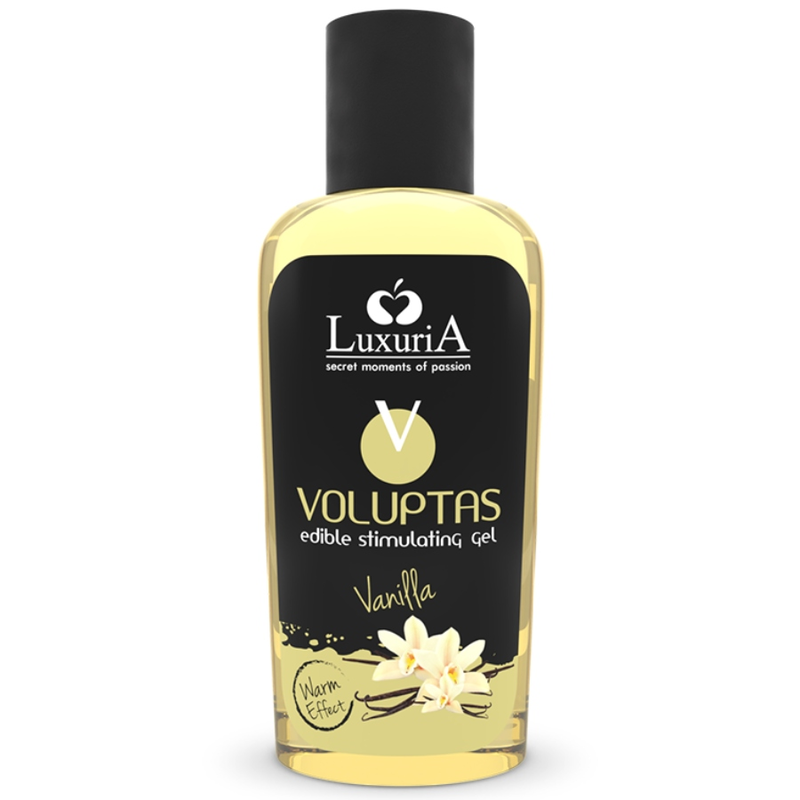 Imagen que nos facilita INTIMATELINE LUXURIA de su producto erótico INTIMATELINE LUXURIA - VOLUPTAS GEL MASAJE COMESTIBLE EFECTO CALOR - VAINILLA 100 ML para nuestra categoría "DROGUERÍA |Para Masajes|Con efecto calor".