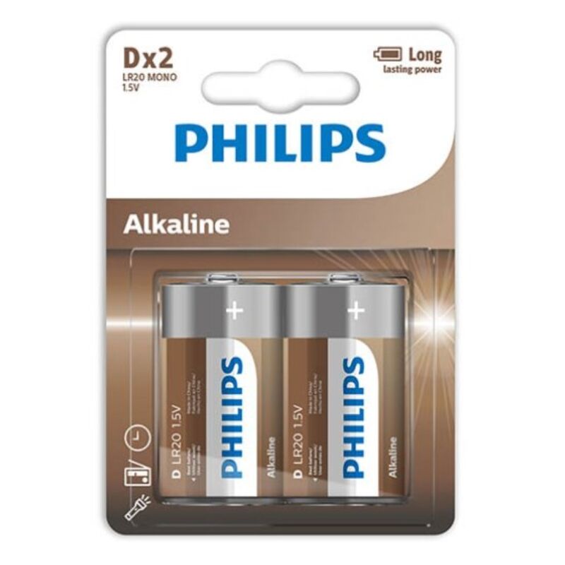 Imagen que nos facilita PHILLIPS de su producto erótico PHILIPS - ALKALINE PILA D LR20 BLISTER*2 para nuestra categoría "ARTÍCULOS VARIOS|Pilas".