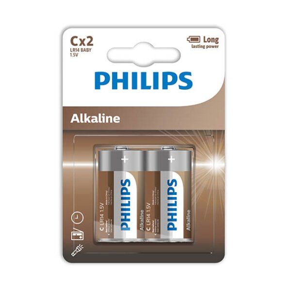 Imagen que nos facilita PHILLIPS de su producto erótico PHILIPS - ALKALINE PILA C LR14 BLISTER*2 para nuestra categoría "ARTÍCULOS VARIOS|Pilas|Pilas Alcalinas".