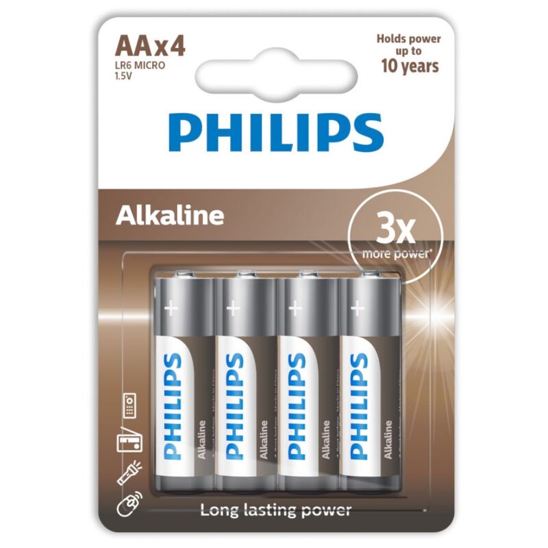 Imagen que nos facilita PHILLIPS de su producto erótico PHILIPS - ALKALINE PILA AA LR6 BLISTER*4 para nuestra categoría "ARTÍCULOS VARIOS|Pilas".