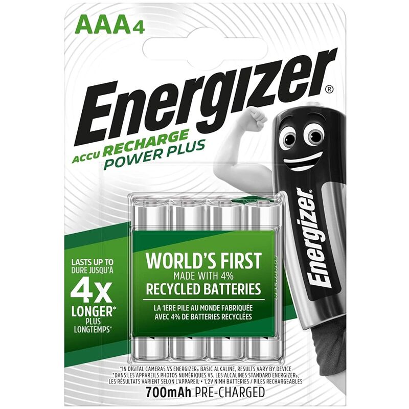 Imagen que nos facilita ENERGIZER de su producto erótico ENERGIZER - PILAS RECARGABLES AAA4 BLISTER 4 para nuestra categoría "ARTÍCULOS VARIOS|Pilas|Pilas Recargables".