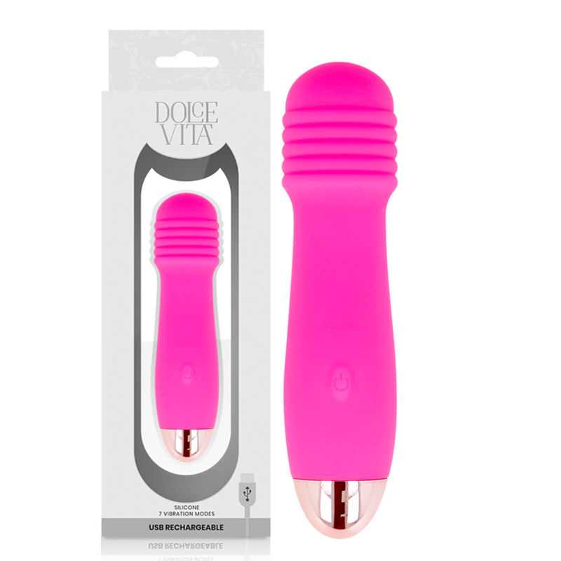 Imagen que nos facilita DOLCE VITA de su producto erótico DOLCE VITA - VIBRADOR RECARGABLE THREE ROSA 7 VELOCIDADES para nuestra categoría "JUGUETES BIENESTAR |Vibradores|Mini vibradores".