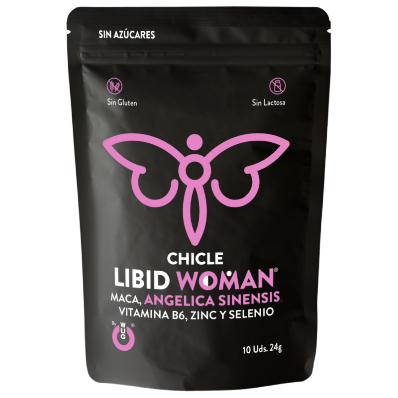 Imagen que nos facilita WUG SEX SENSE de su producto erótico WUG SEX SENSE - LIBID WOMAN CHICLE AUMENTO LIBIDO MUJER 10 UNIDADES para nuestra categoría "DROGUERÍA |Complementos Alimenticios|Chicles Estimulantes".