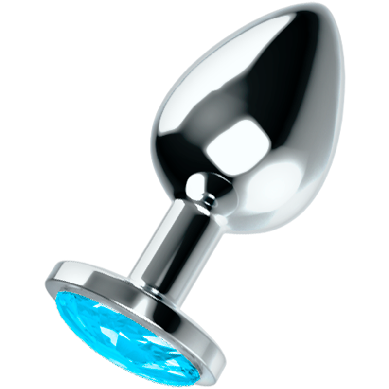 Imagen que nos facilita OHMAMA ANAL de su producto erótico OHMAMA - PLUG ANAL CON CRISTAL AZUL M para nuestra categoría "JUGUETES BIENESTAR |Anal|Plugs Anales".