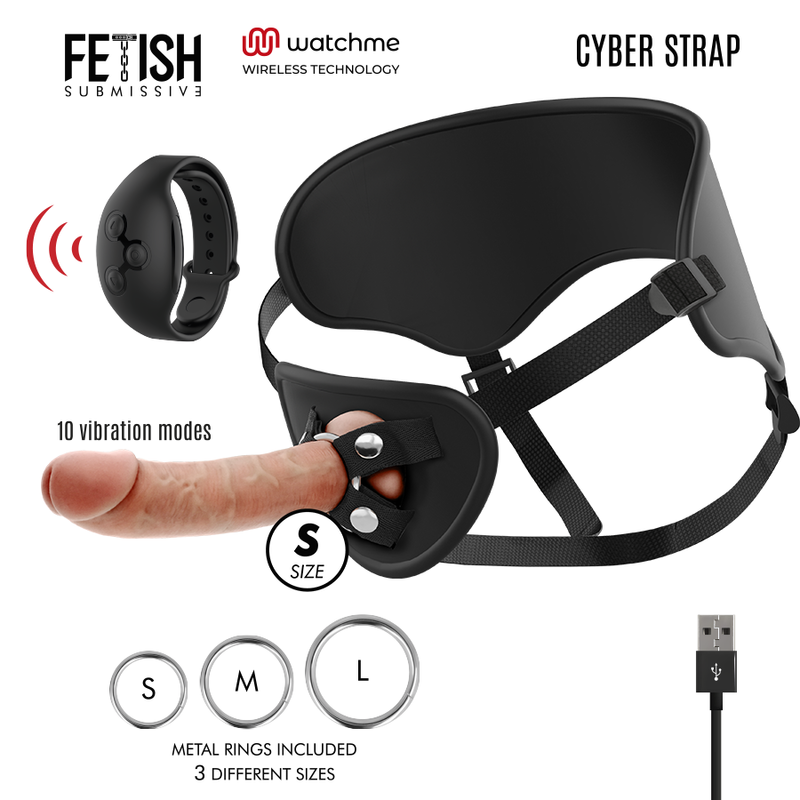 Imagen que nos facilita FETISH SUBMISSIVE CYBER STRAP de su producto erótico FETISH SUBMISSIVE CYBER STRAP - ARNES CON DILDO CONTROL REMOTO TECNOLOGIA WATCHME S para nuestra categoría "JUGUETES BIENESTAR |Vibradores|Vibradores control remoto".